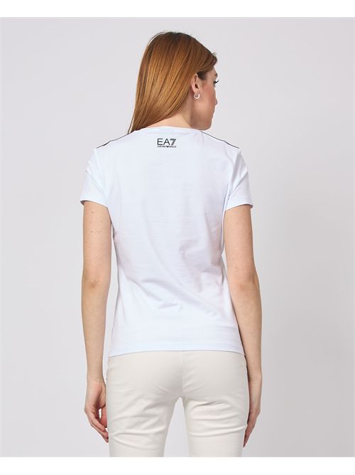 T-shirt bianco EA7 con logo sul retro EMPORIO ARMANI EA7 | 7W000497-AF14880U0002